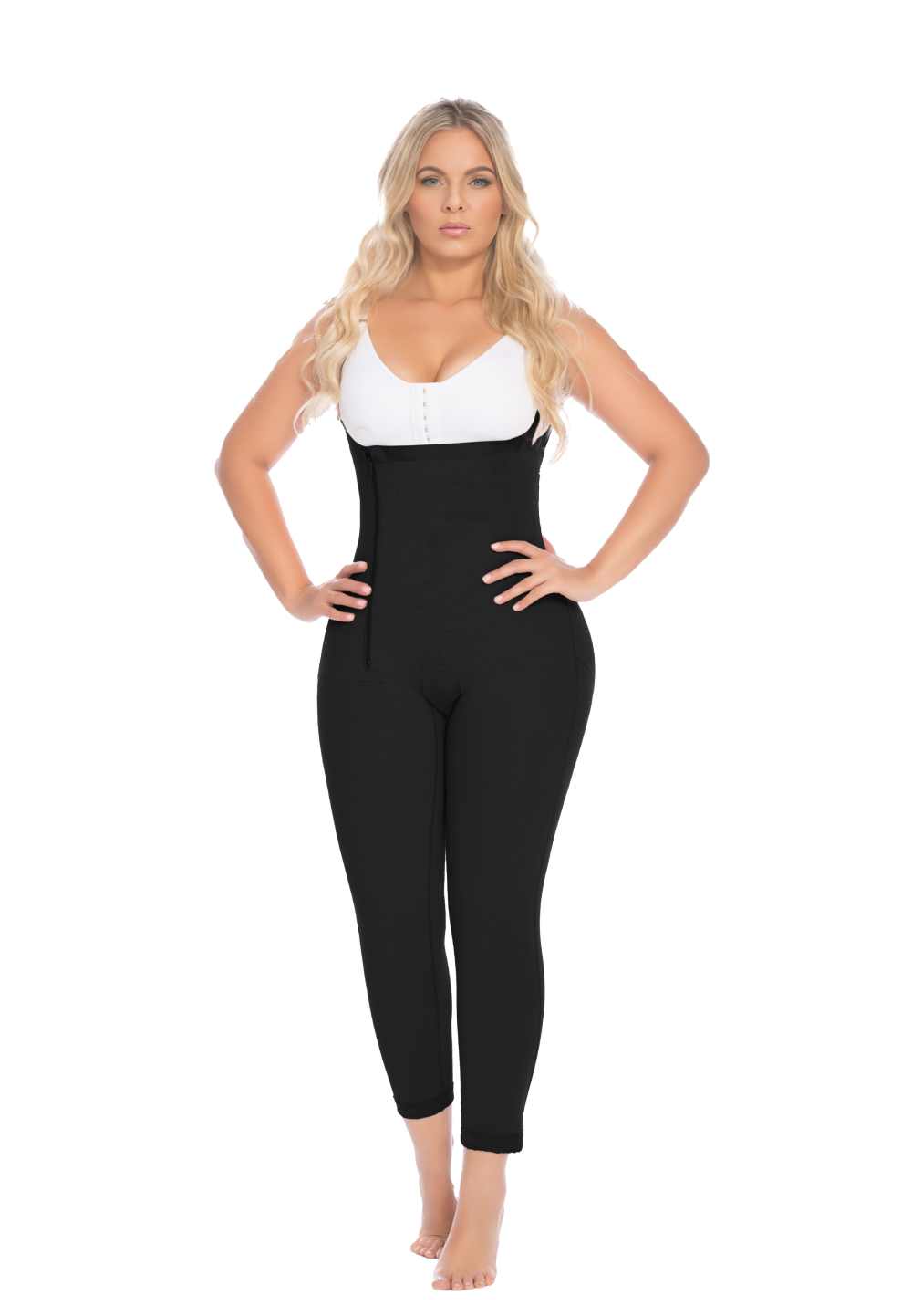 Fajate 11022 Women's Ankle Length Girdle Open Bust w/ Side Zipper
