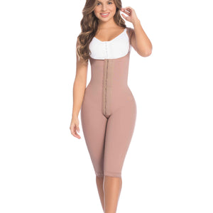 Fajate 11175 Knee Length Compression Garment w/ Full back coverage and 3-Level Hook Adjustment