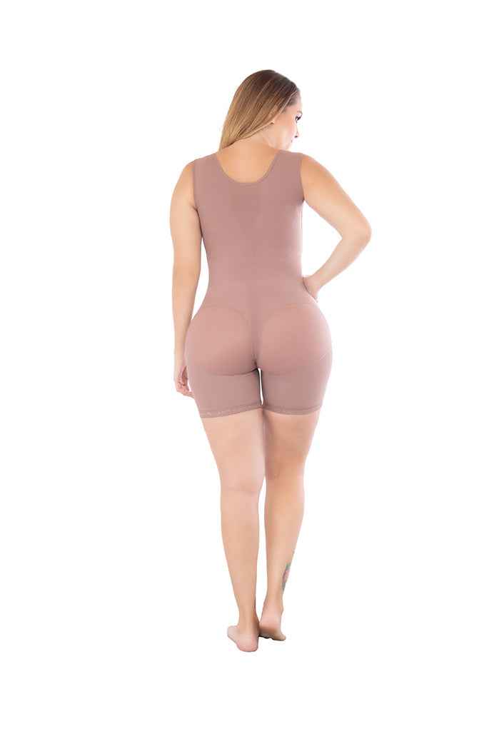 Fajate 11185 Mid-Thigh Compression Garment w/ 3 Level Hook & High Back Coverage