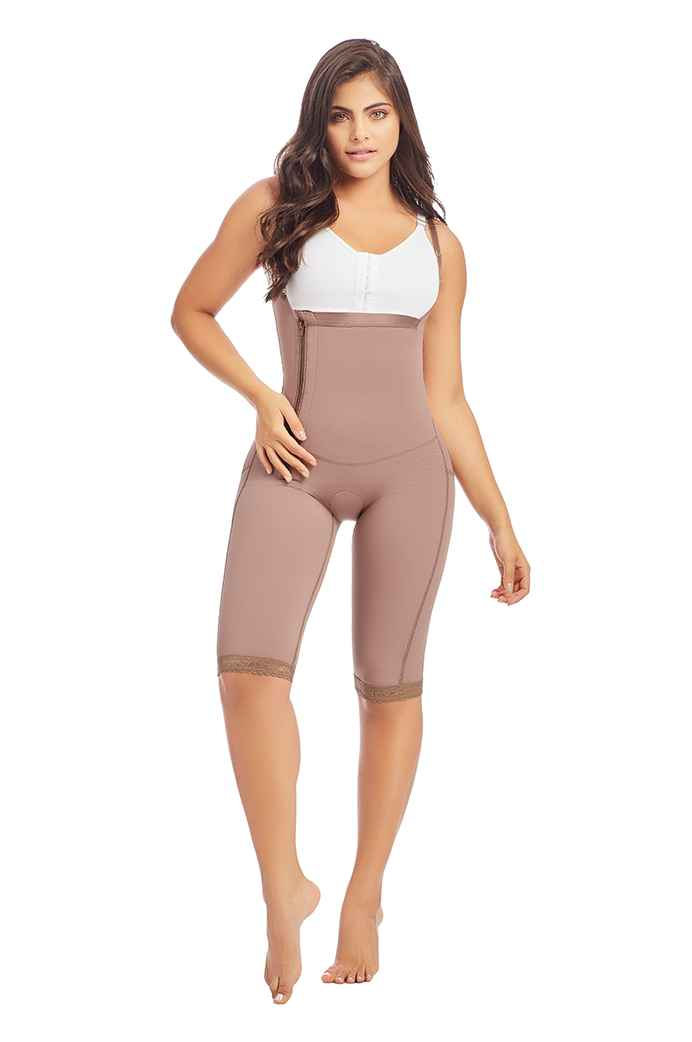 Fajate 11022 Women's Ankle Length Girdle Open Bust w/ Side Zipper