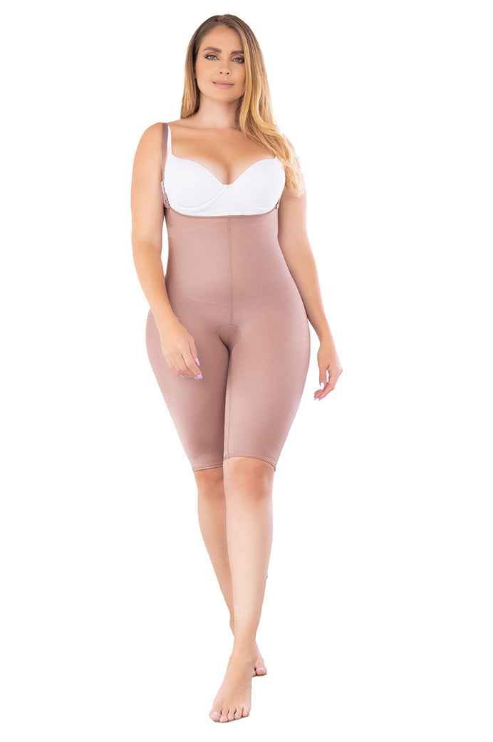 Fajate 11084 Women's Girdle Knee Length Seamless Open Bust