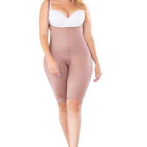 Fajate 11084 Women's Girdle Knee Length Seamless Open Bust