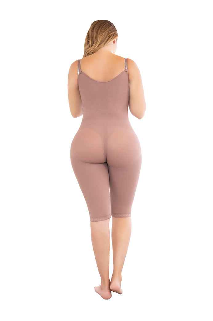 Fajate 11047 Knee Length Compression Garment w/ 3Level Hooks & Adjustable Straps