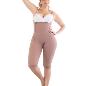 Fajate 11043 Knee Length Compression Garment w/ 3-Level Hooks & Perineal zipper