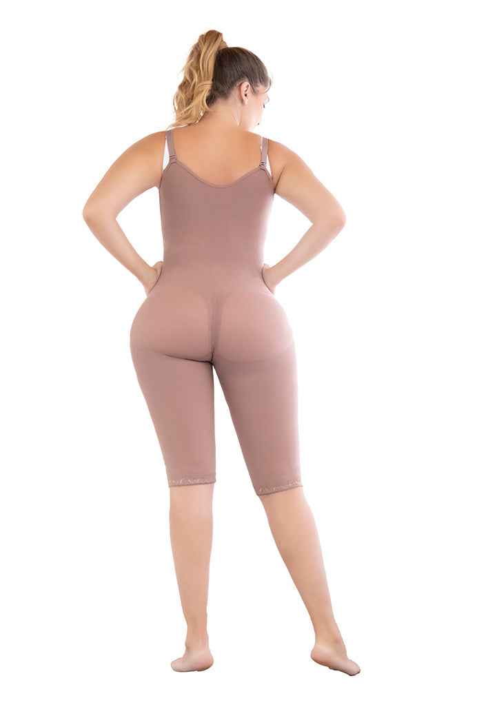 Fajate 11043 Knee Length Compression Garment w/ 3-Level Hooks & Perineal zipper