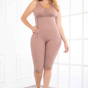 Fajate 11010 Knee Length Compression Garment w/ Built In Bra and Side Zipper