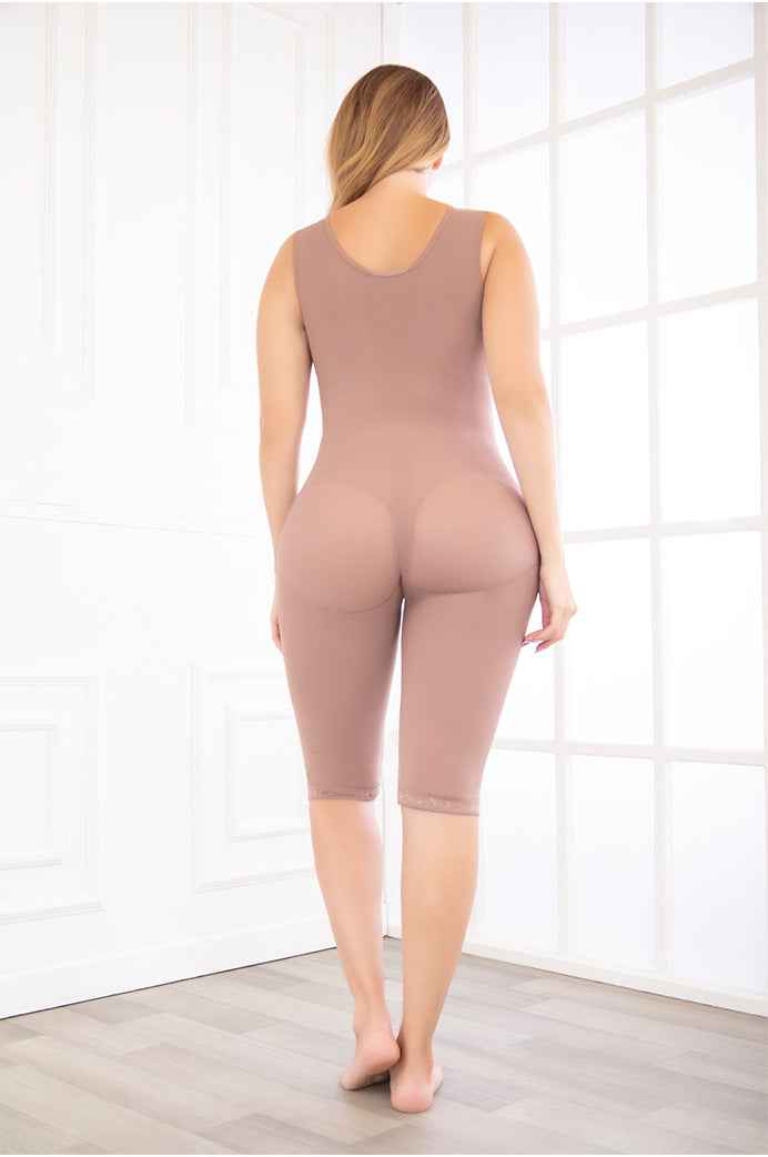 Fajate 11010 Knee Length Compression Garment w/ Built In Bra and Side Zipper